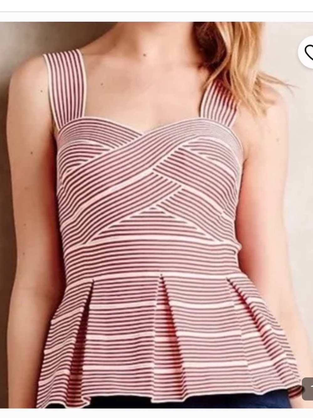 Anthropologie HD in Paris Striped Peplum Top - Picture 2 of 9